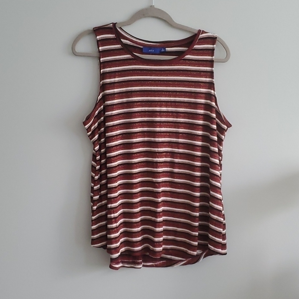 Apt.9 | XL | Scoop Hem Striped TankTop
